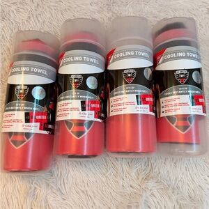 4 DC United Red Cooling Towels, great gifts for soccer fans! New in tubes.